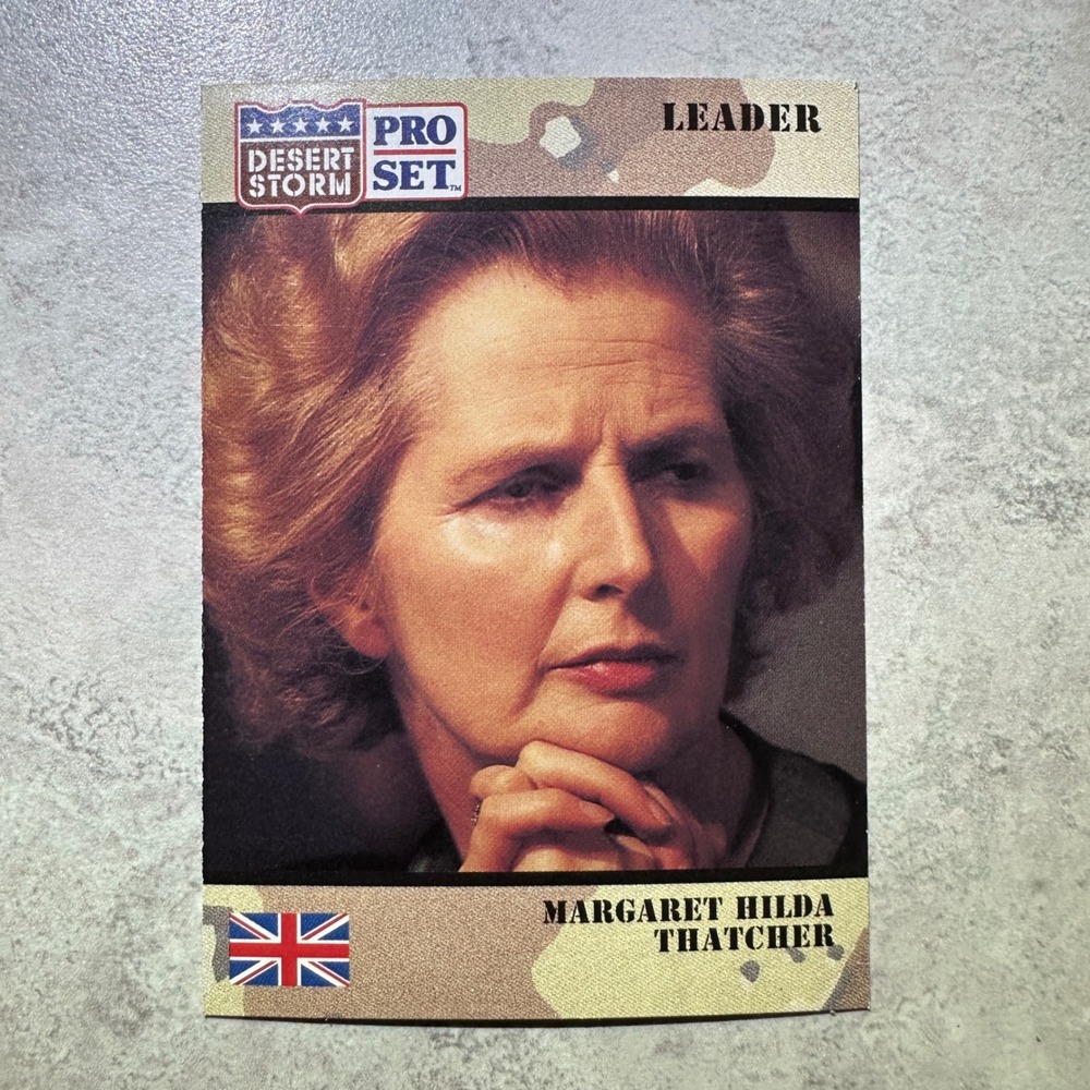 Desert Storm Pro Set Trading Cards 1991 includes #84 Thatcher Saddam Hussein